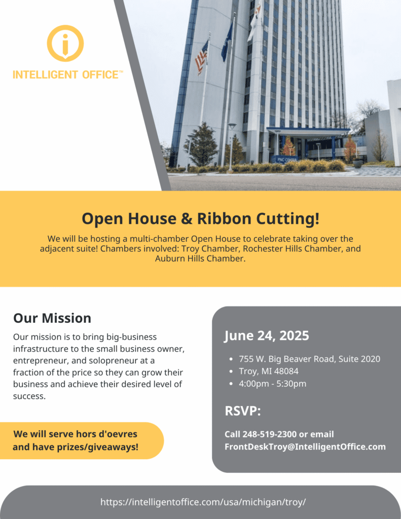 Open House & Ribbon Cutting Flyer (Troy)