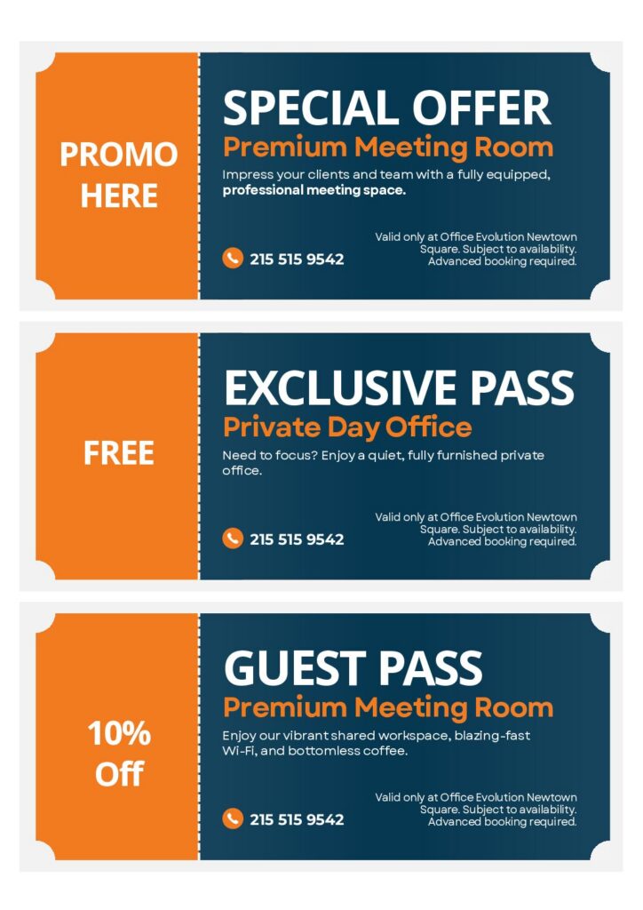 Coupon Templates Office Evolution (Newtown Square)